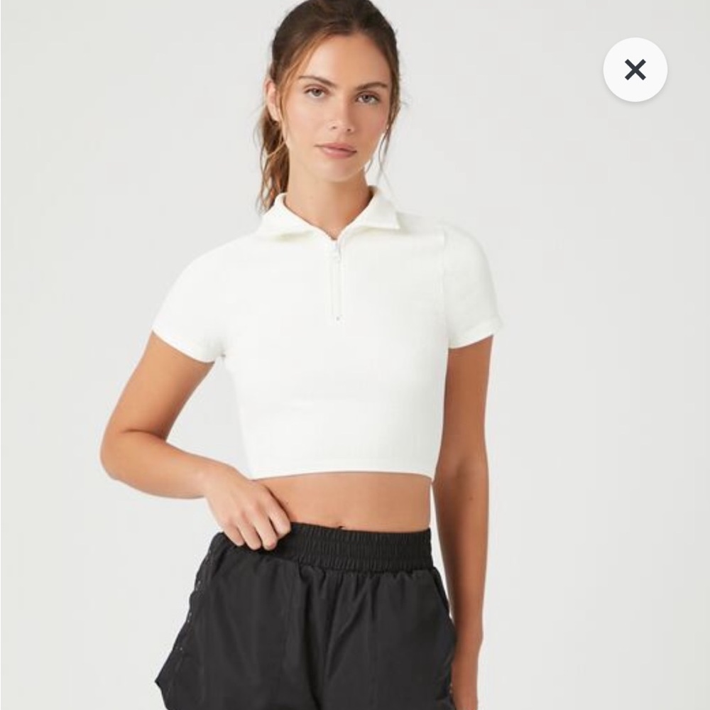 NWT FOREVER 21 Active Crop Polo